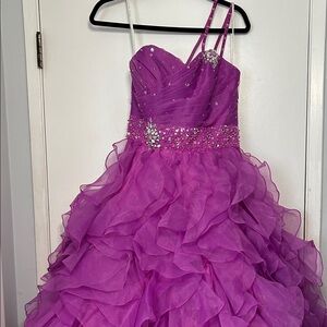 Evening Dress Ball Gown Prom Quincenera Black Tie Gala Sweet 16 Tulle Ruffles